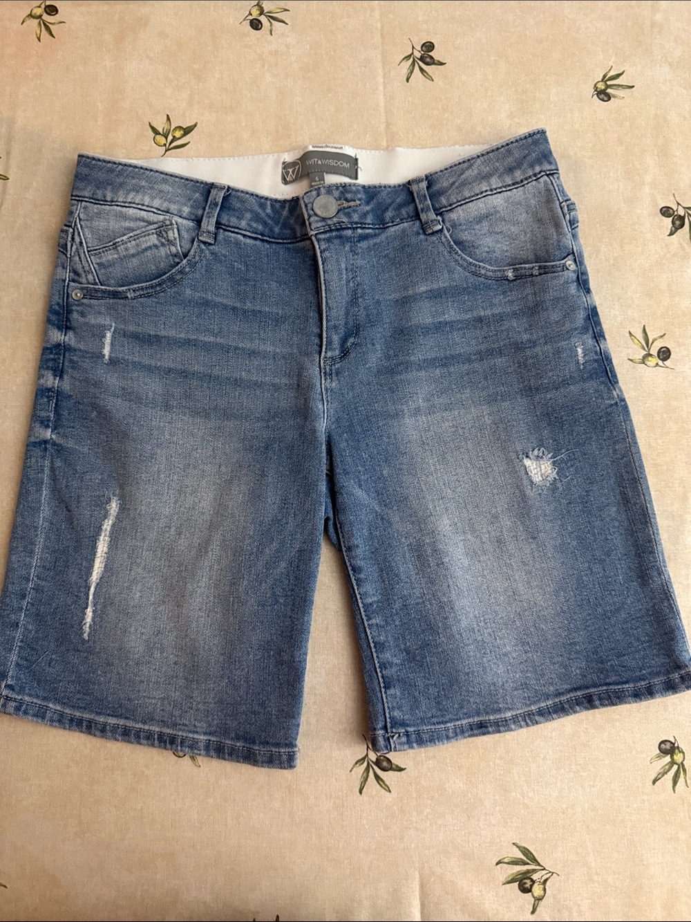 Wit and Wisdom Distressed Denim Bermuda short